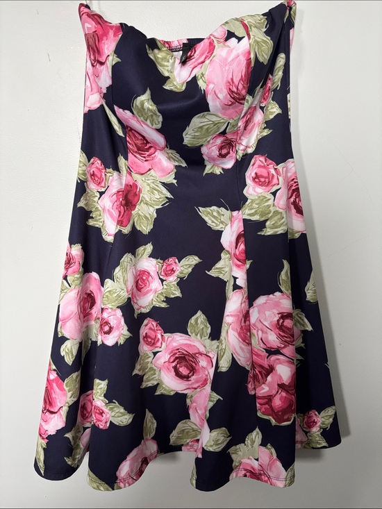 noble U Dresses & Skirts - Noble U Navy Dress with Pink Rose Print
